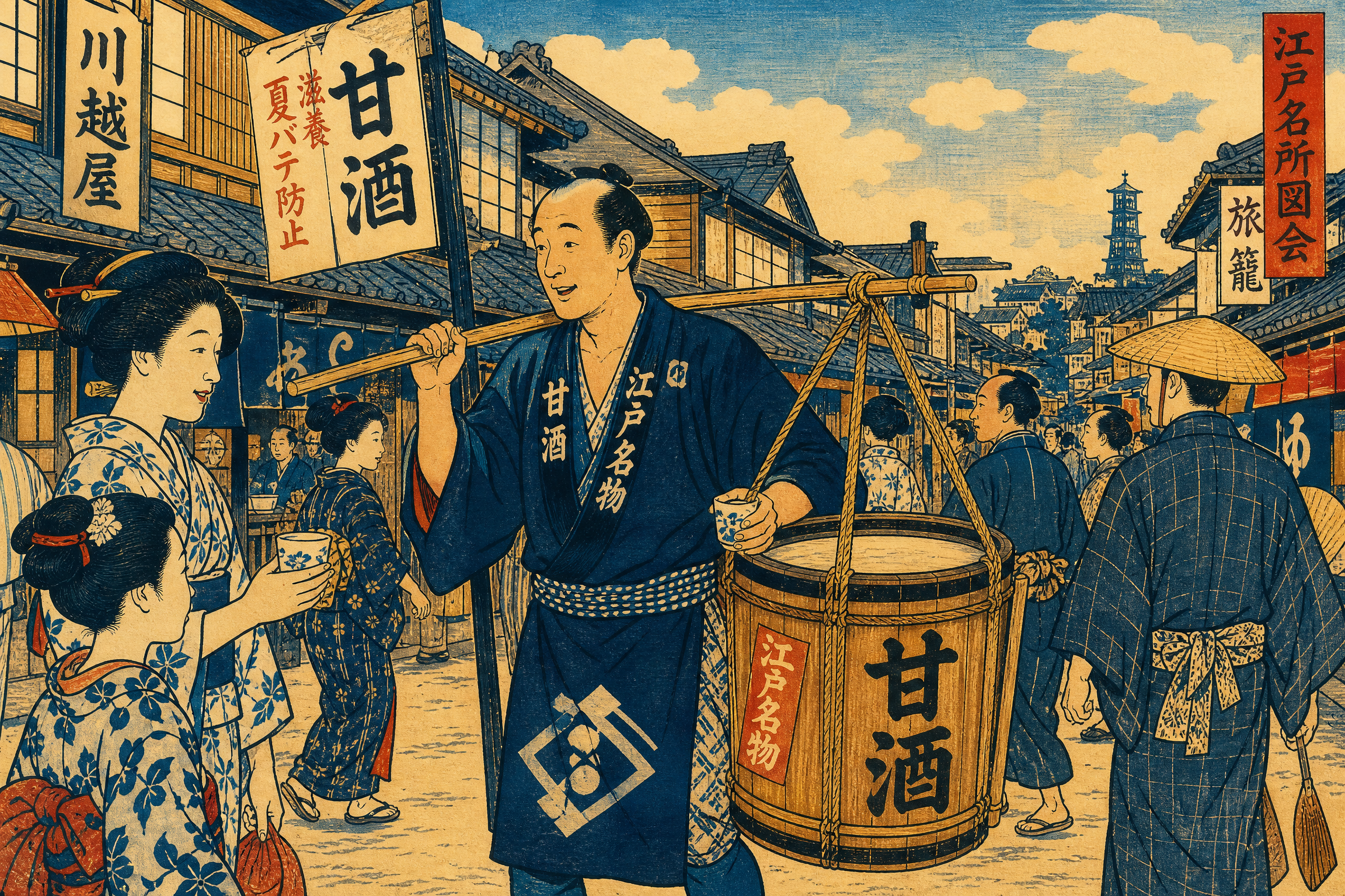 江戸の甘酒売りのイメージ